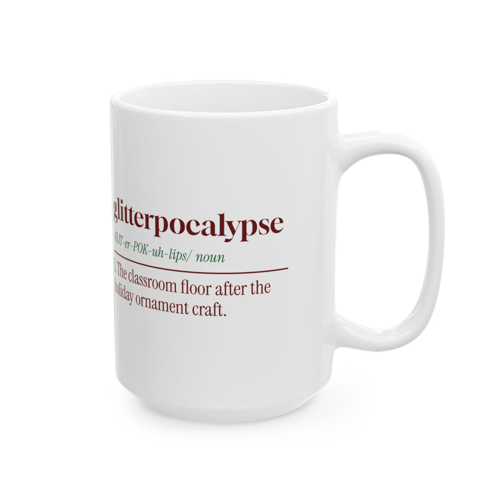 Funny Christmas Teacher Coffee Mug Glitterpocalypse Dictionary