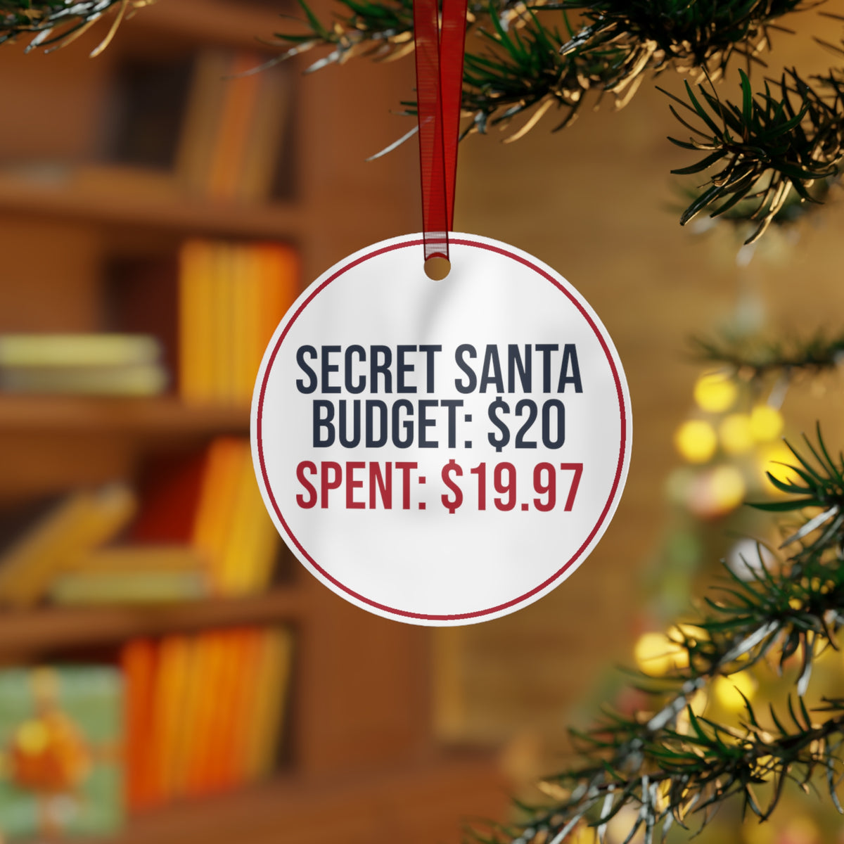 Funny Secret Santa Ornament Budget 20 Spent 19.97 Office Christmas Decor
