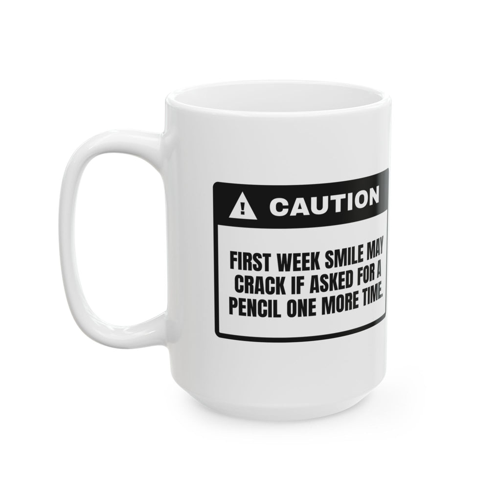 Funny Teacher Coffee Mug Caution Smile May Crack For Teachers