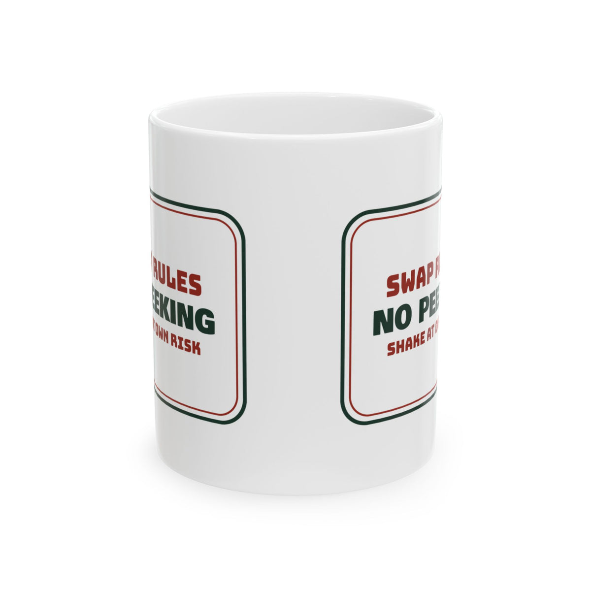 Funny White Elephant Coffee Mug No Peeking Shake At Own Risk