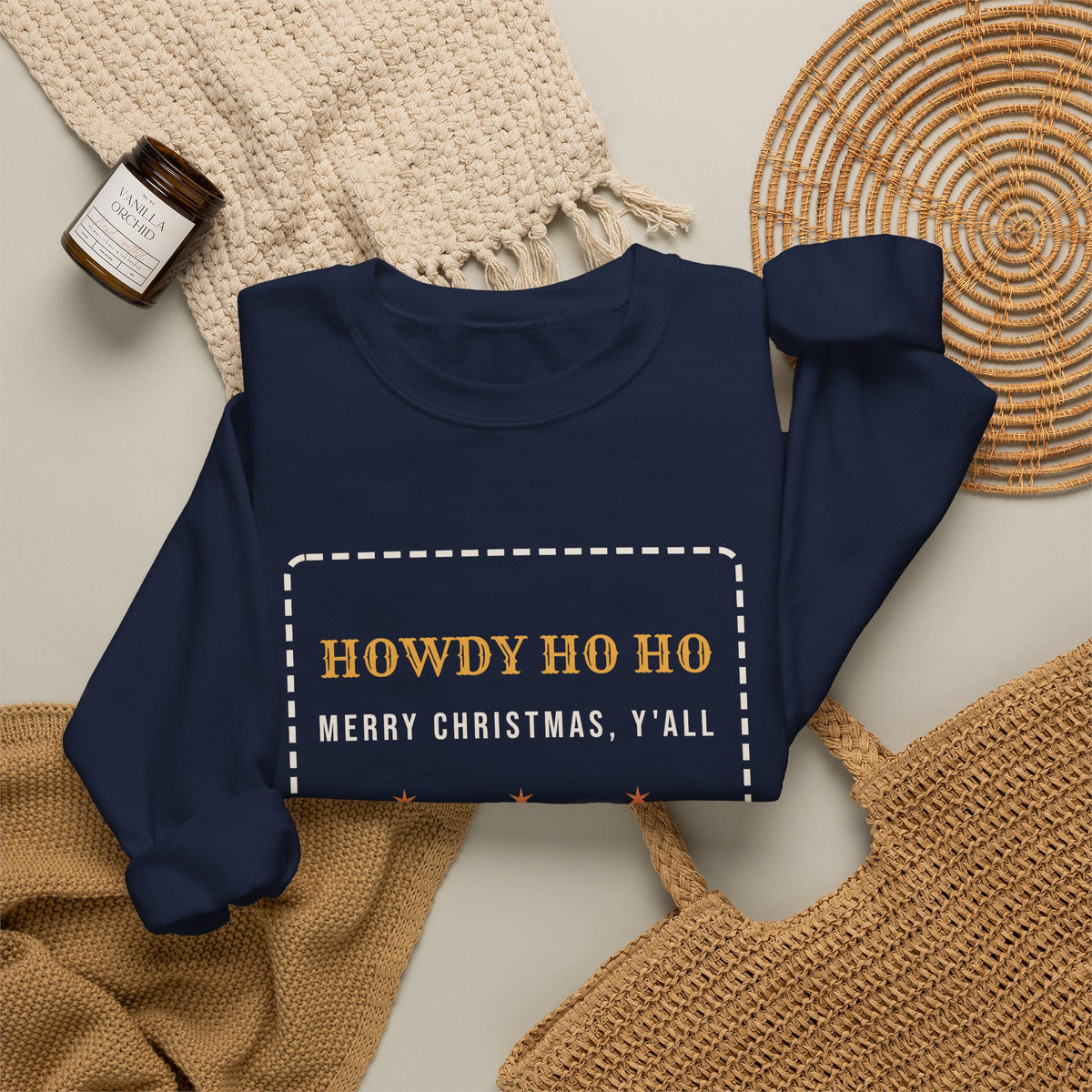 Funny Western Christmas Sweatshirt Howdy Ho Ho