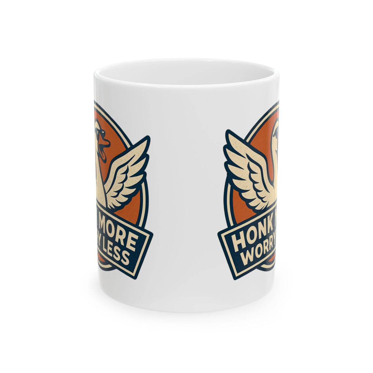 Funny Goose Honk More Worry Less Silly Bird Lover Coffee Mug