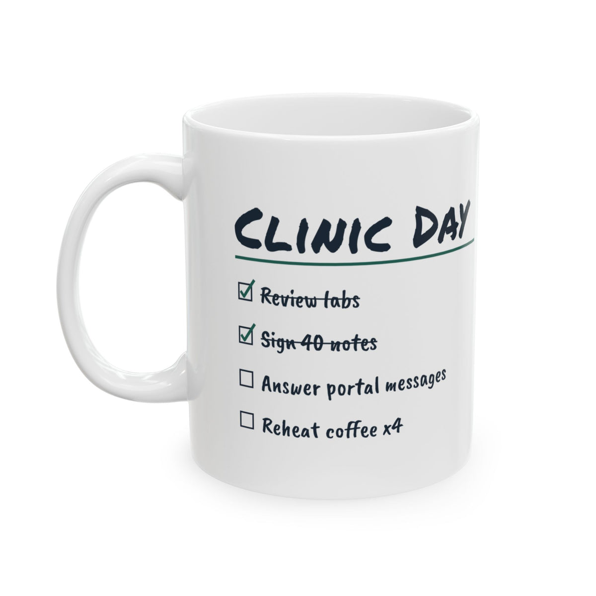 Funny Nurse Practitioner Coffee Mug Clinic Day Checklist For NP