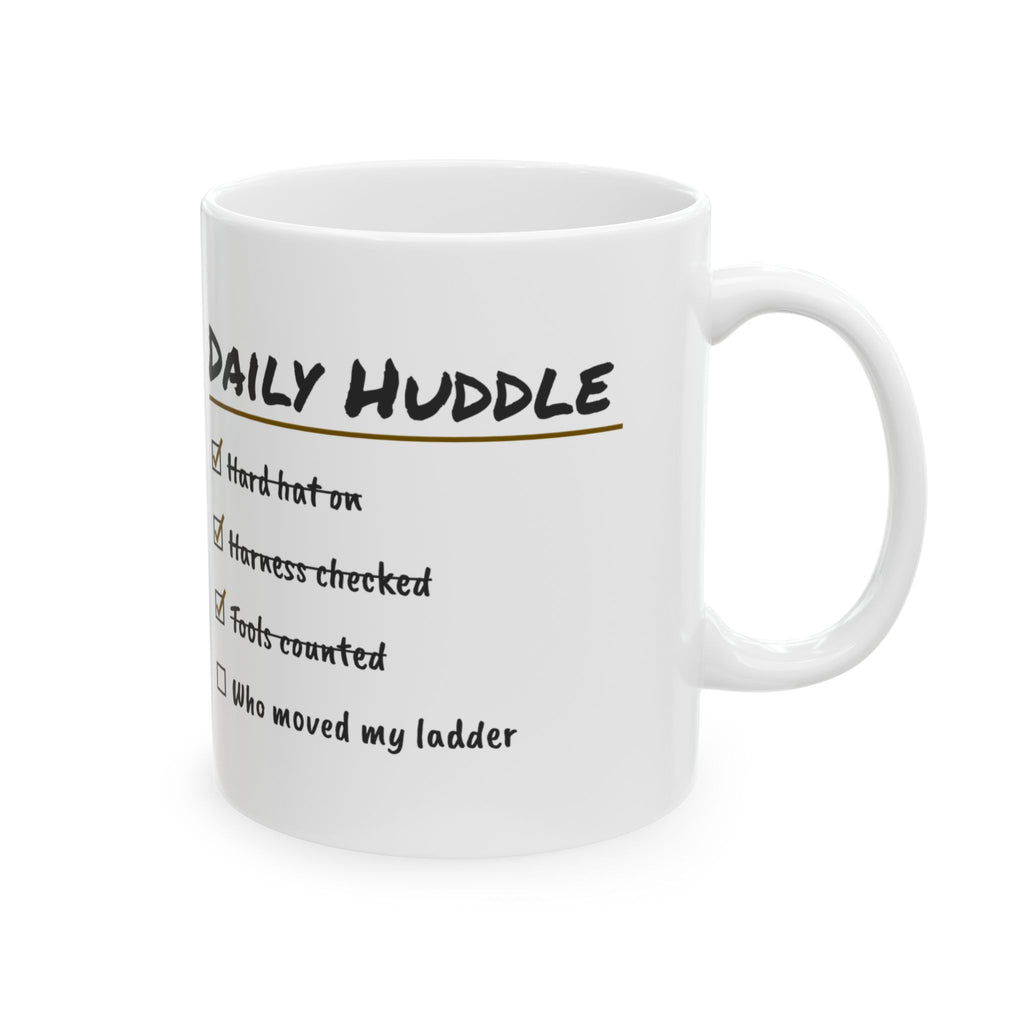 Funny Construction Mug Daily Huddle Checklist For Construction Workers