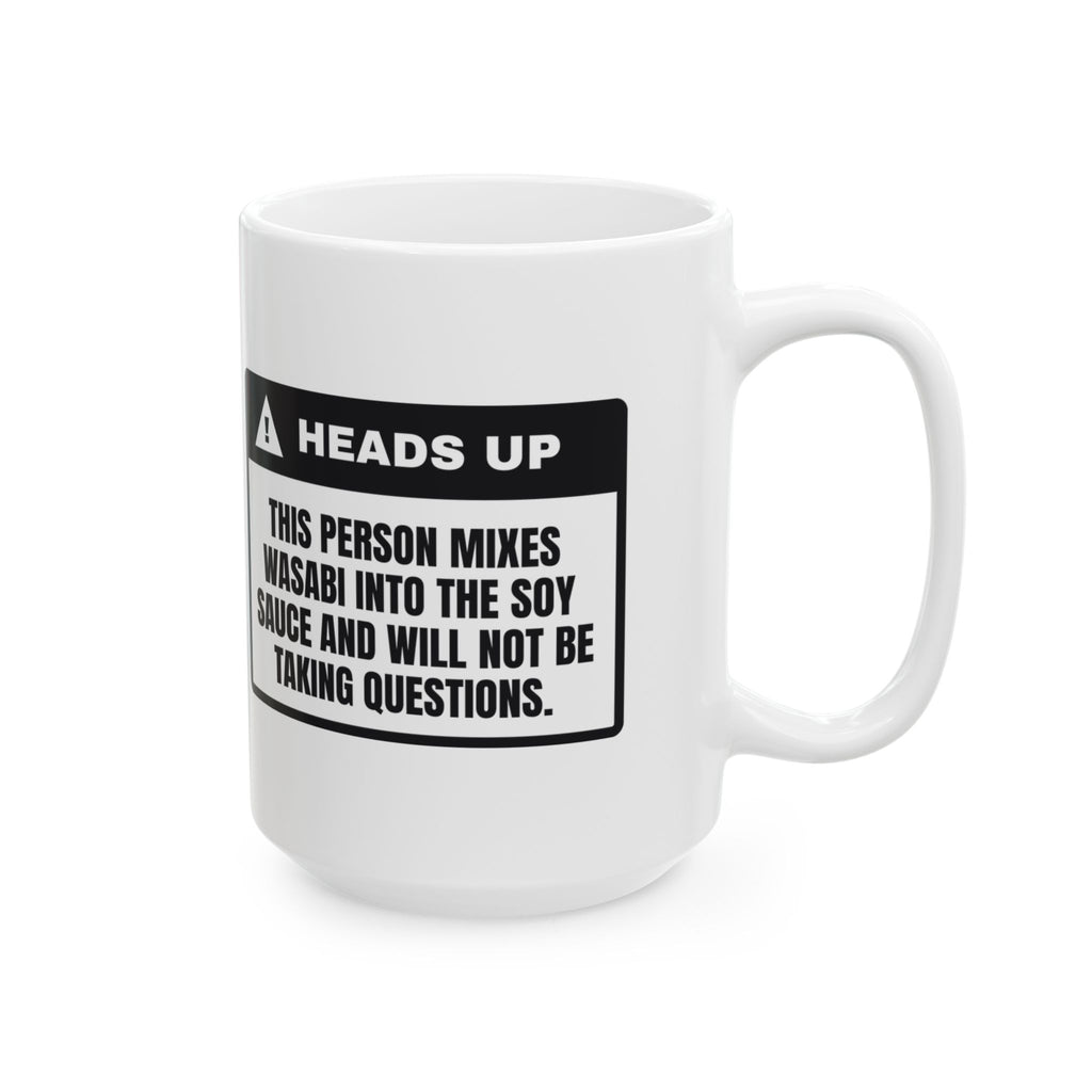 Funny Sushi Coffee Mug Mixes It Into The Soy Warning Label