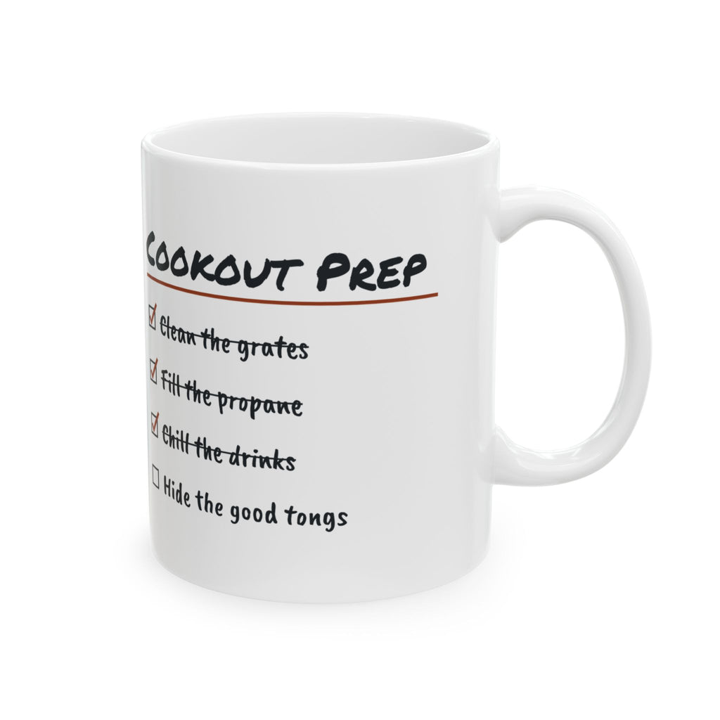 Funny BBQ Mug Hide The Good Tongs Cookout Checklist For Grill Lovers