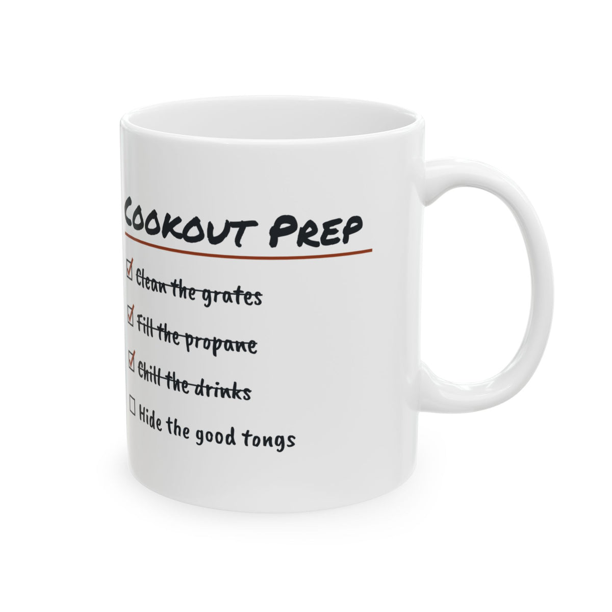 Funny BBQ Mug Hide The Good Tongs Cookout Checklist For Grill Lovers