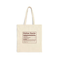 Funny Christmas Cat Tote Bag Feline Facts Nutrition Label