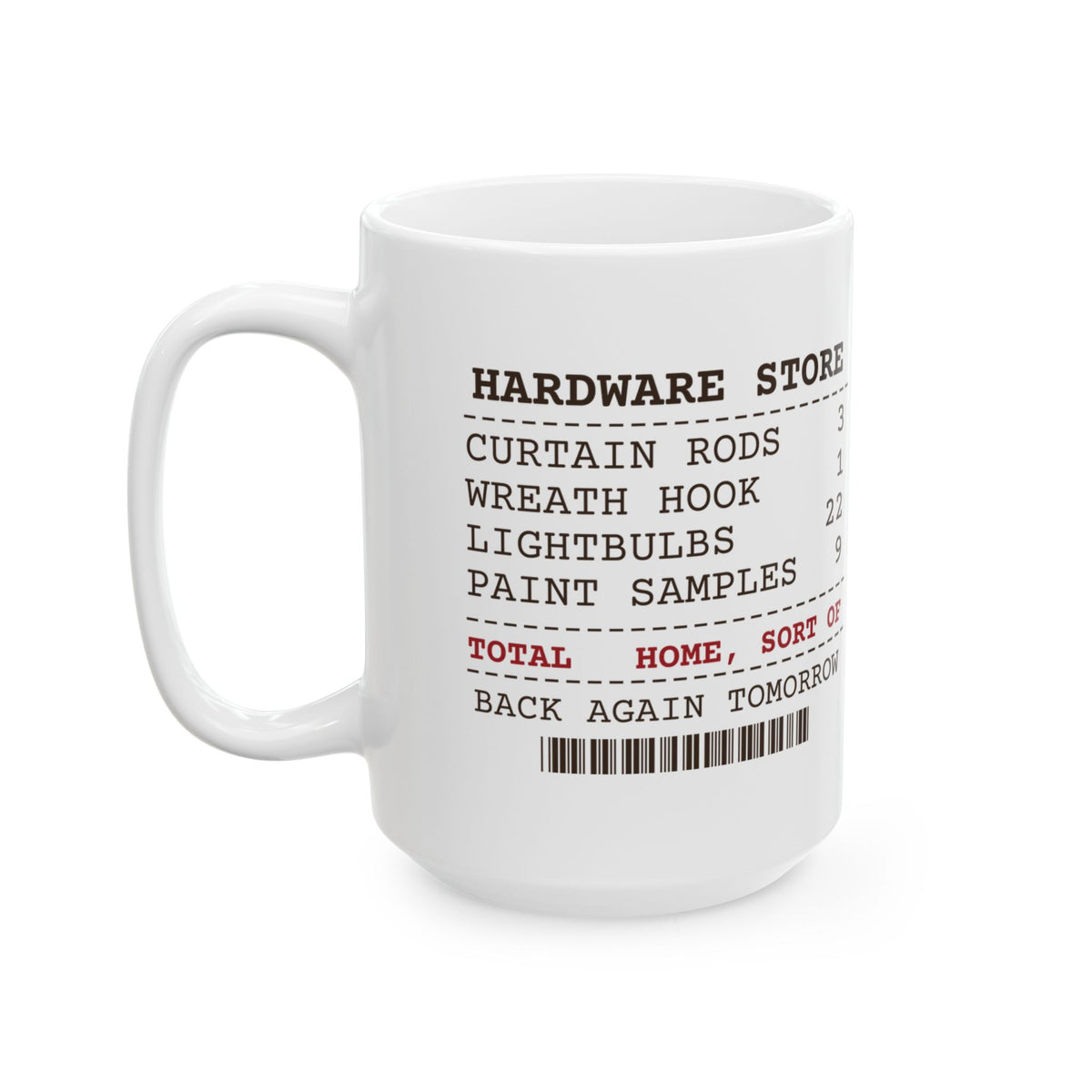 Funny New Homeowner Christmas Coffee Mug Hardware Store Receipt