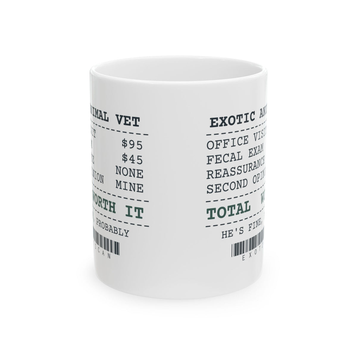 Exotic Vet Receipt Coffee Mug For Reptile Owners