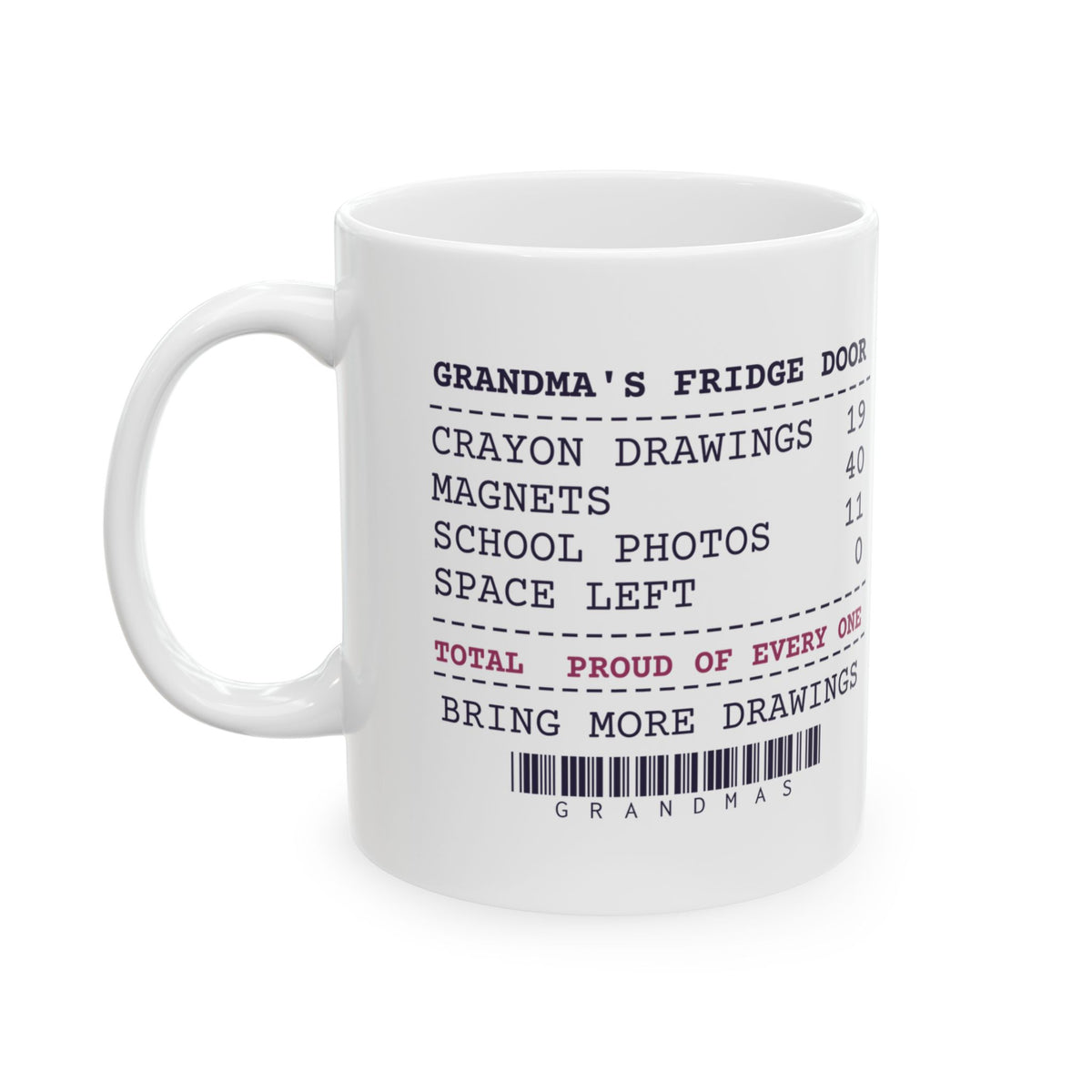 Funny Christmas Coffee Mug Grandma Fridge Door Receipt For Grandma