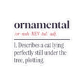 Funny Christmas Cat Sticker Ornamental Dictionary Definition