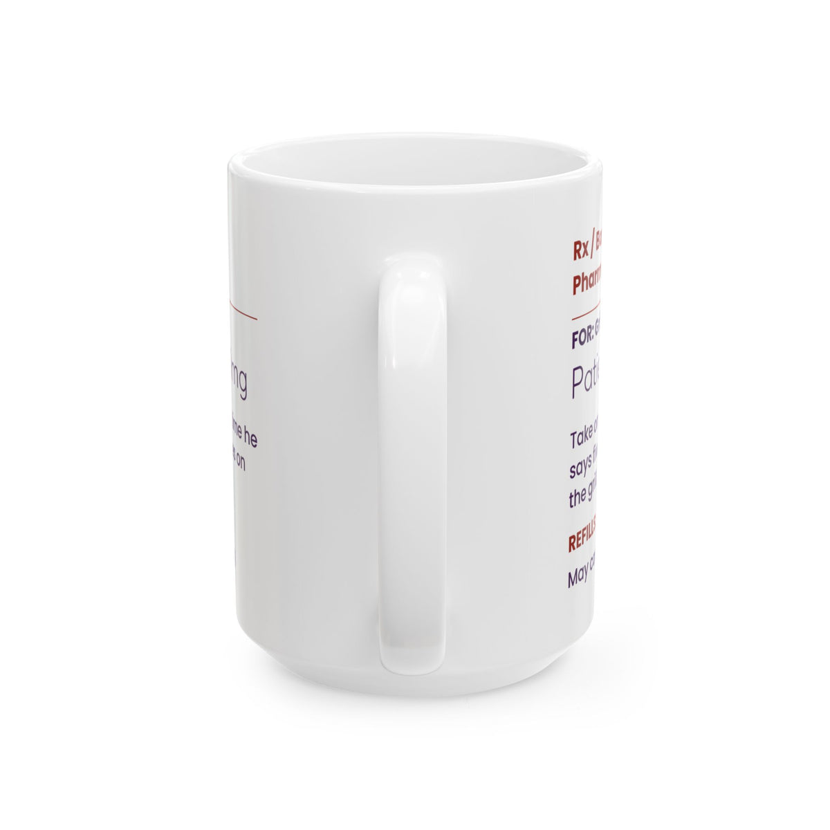 Funny Grill Widow Coffee Mug Prescription Label For BBQ Spouse