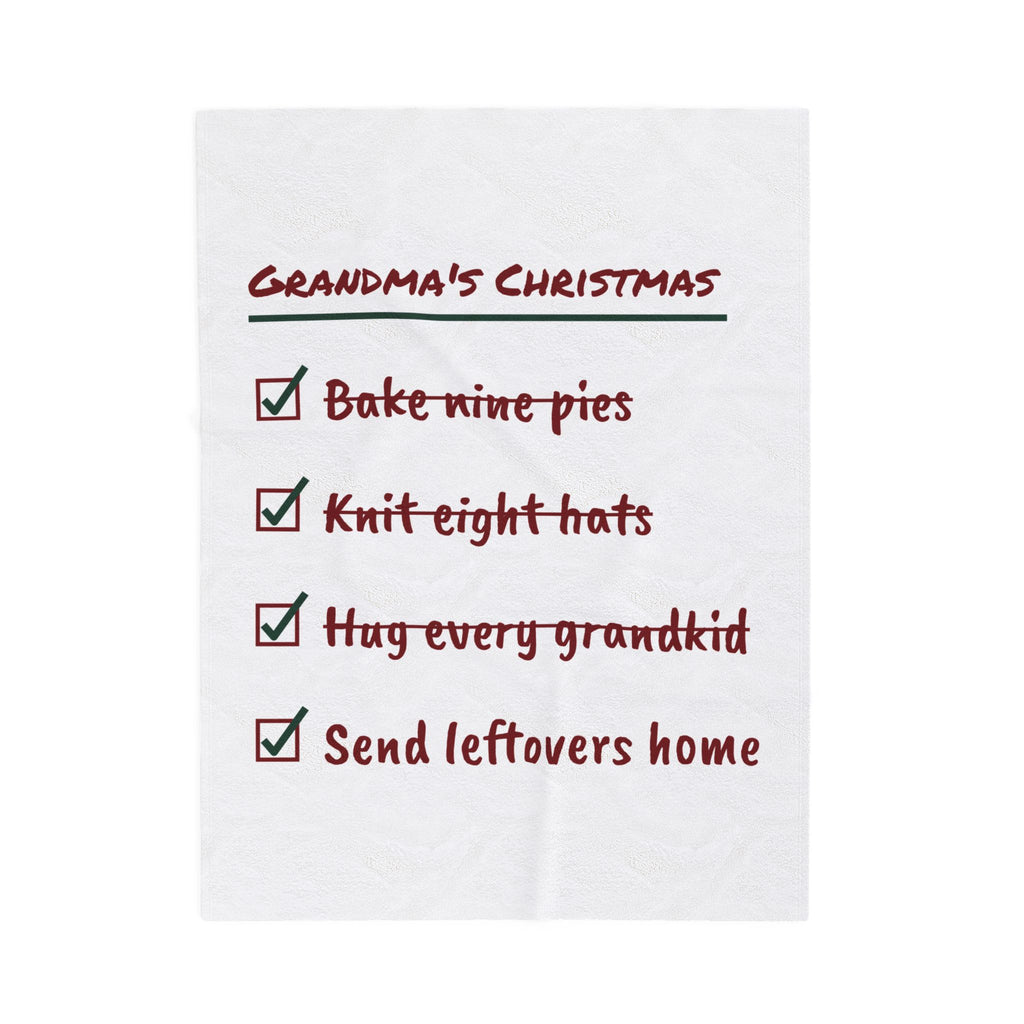 Funny Christmas Grandma Throw Blanket Grandma's Christmas Checklist