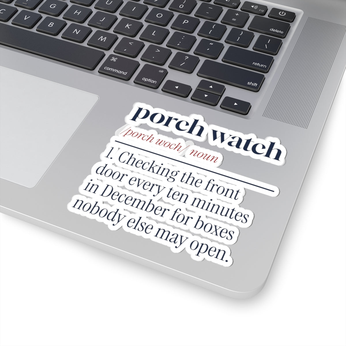 Funny Christmas Shopping Sticker Porch Watch Dictionary Definition