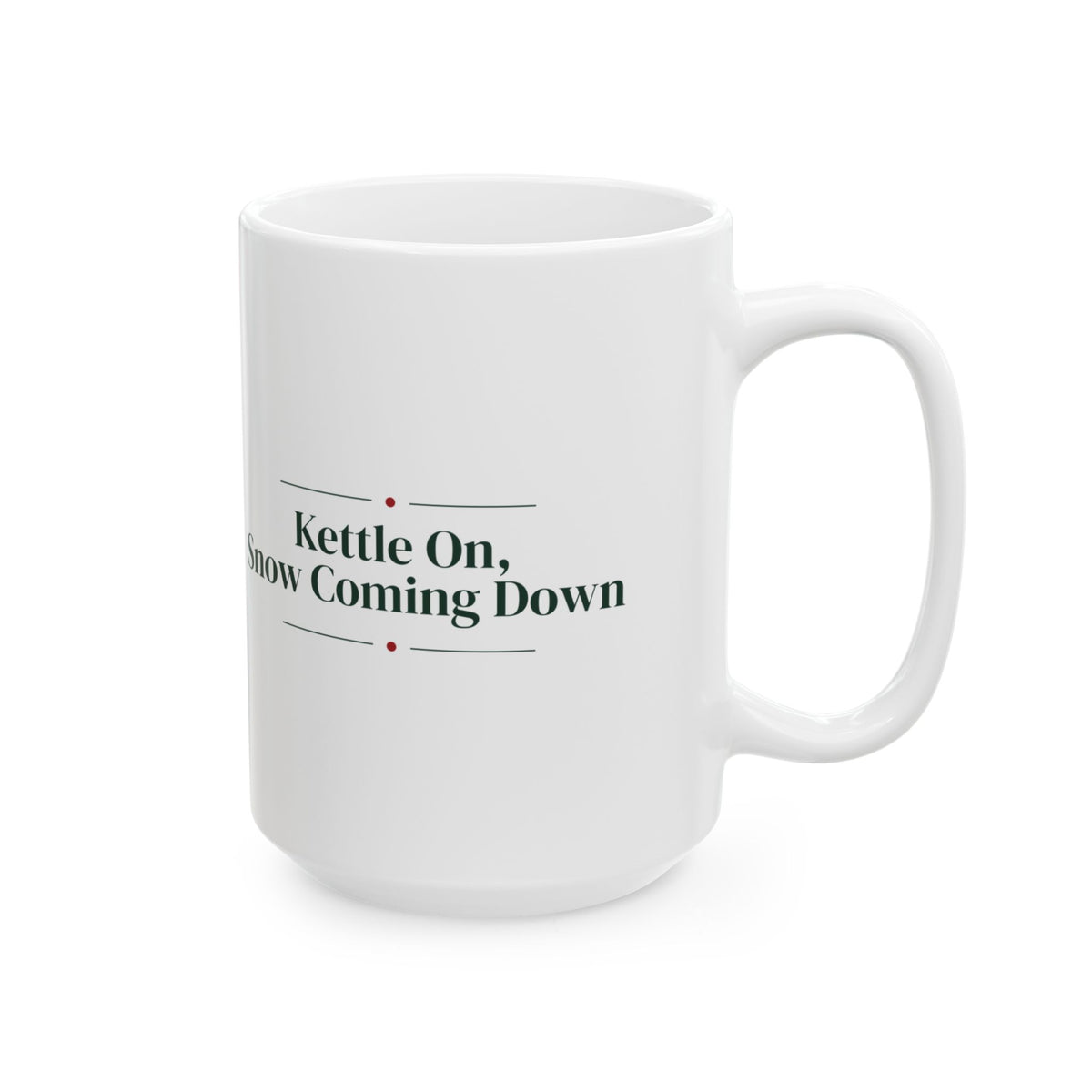 Christmas Coffee Mug Kettle On Snow Coming Down Cozy Winter Cup