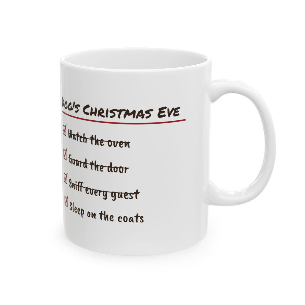 Funny Christmas Dog Coffee Mug Dog's Christmas Eve Checklist