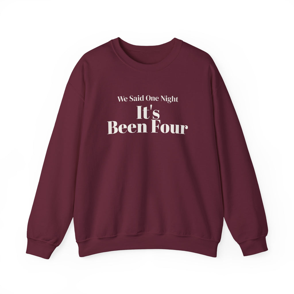 Funny Christmas In-Laws Sweatshirt We Said One Night It's Been Four