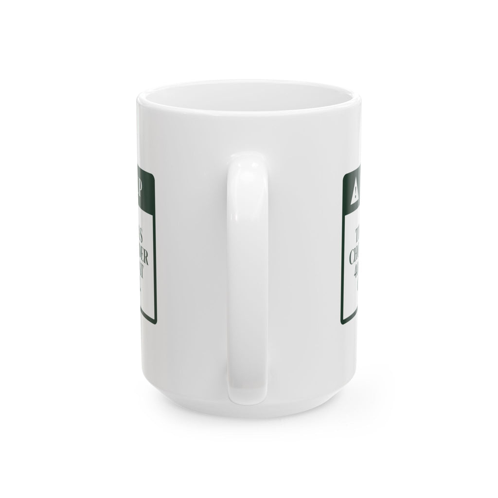 Funny White Elephant Coffee Mug Chosen In 40 Seconds Warning Label