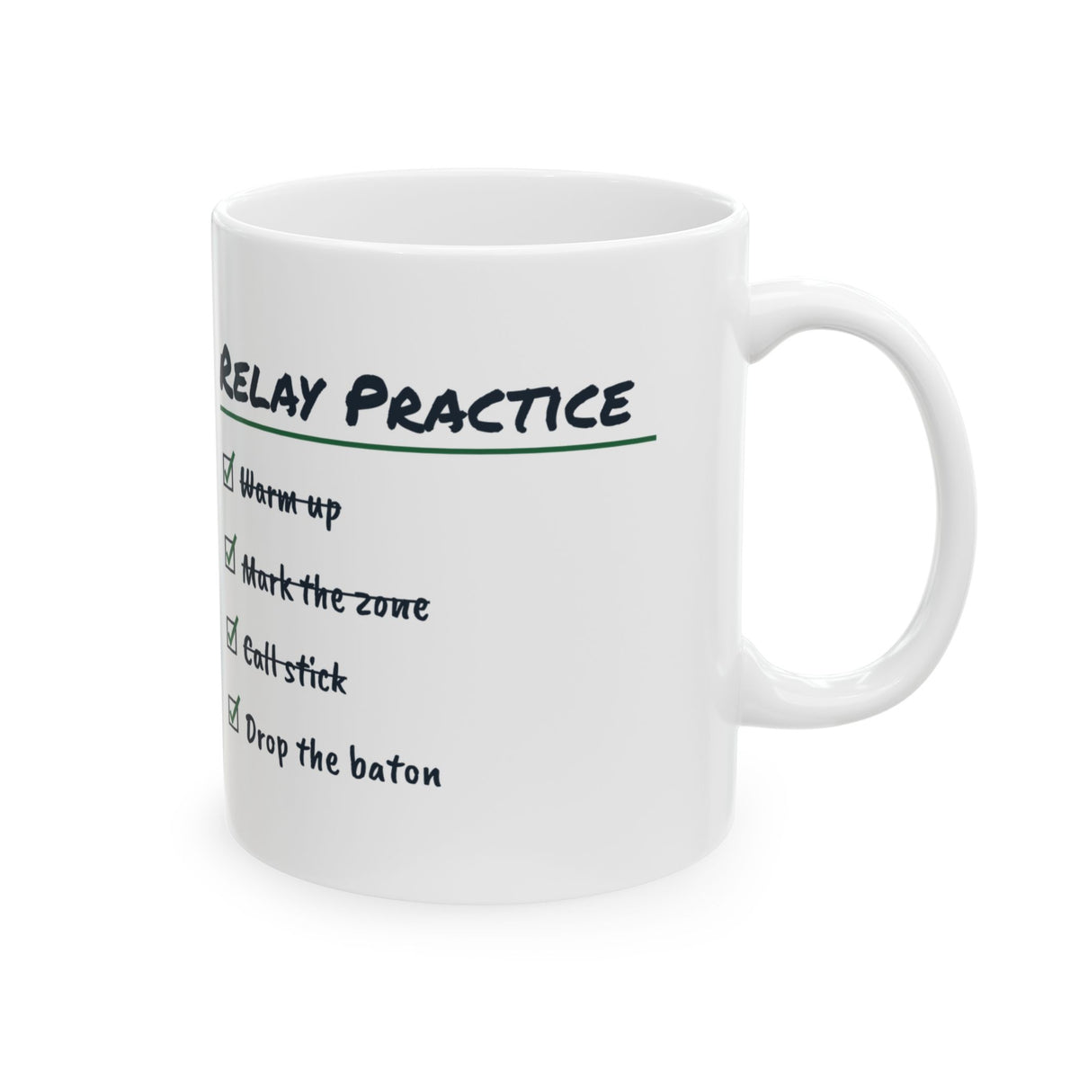 Funny Track Coffee Mug Relay Practice Checklist Call Stick For Runners