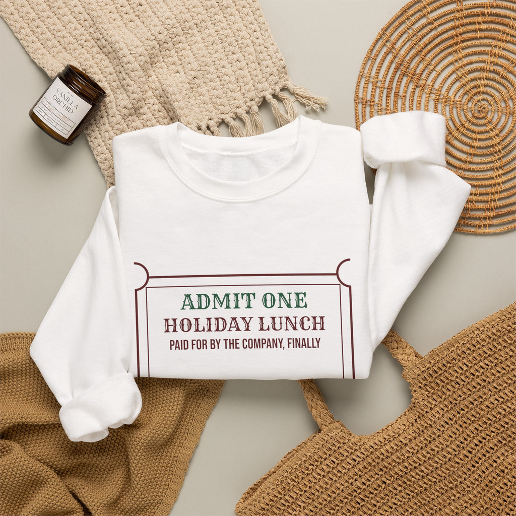 Funny Christmas Coworker Sweatshirt Holiday Lunch Company Paid Finally