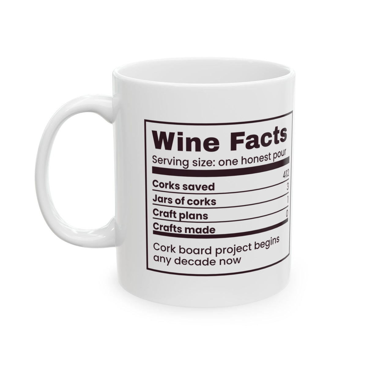 Funny Wine Lover Mug 412 Corks Zero Cork Crafts Wine Facts