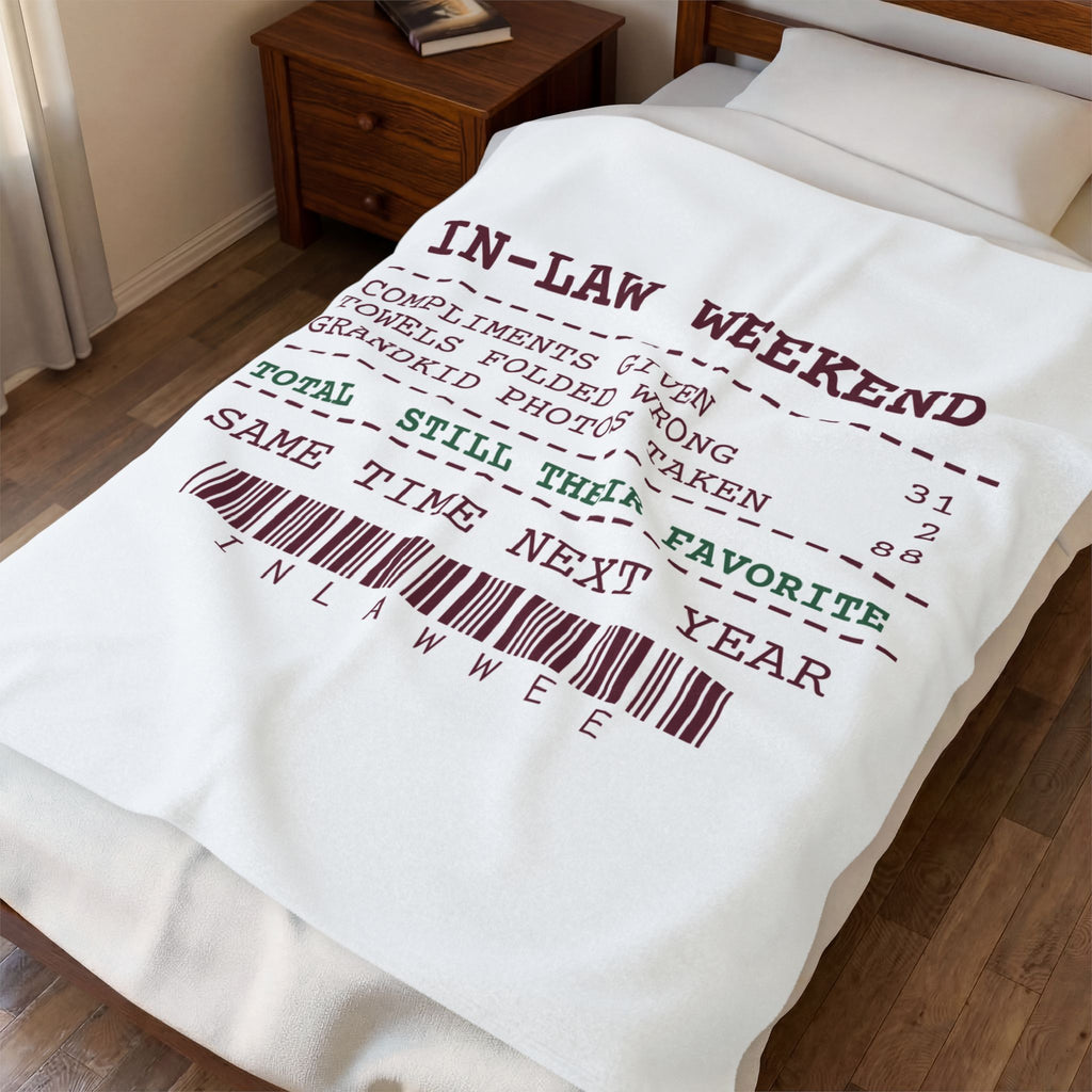 Funny Christmas Throw Blanket In-Law Weekend Receipt Still Their Favorite