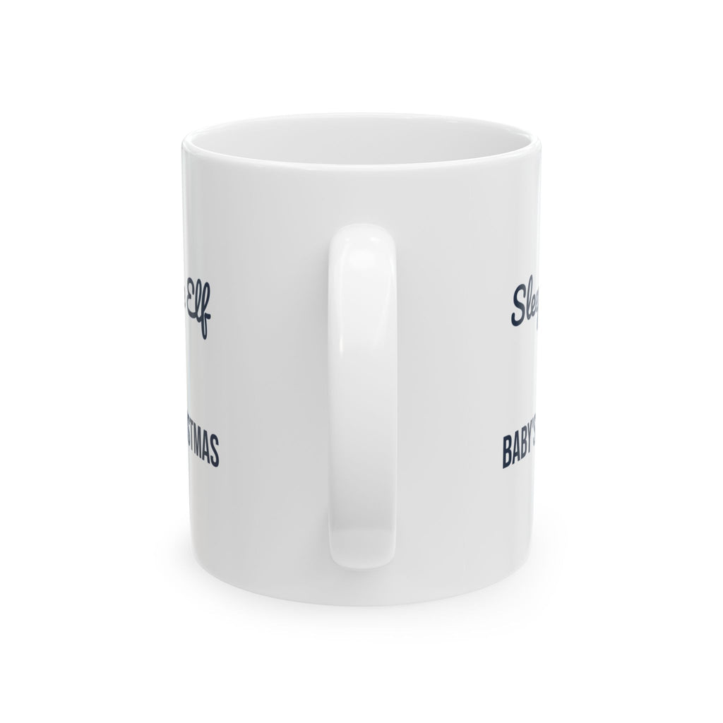 Christmas Coffee Mug Sleepy Little Elf Baby's First Christmas