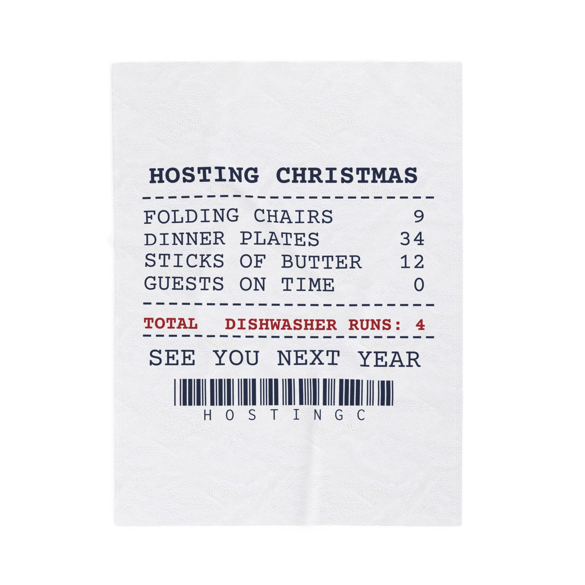 Funny Christmas Throw Blanket Hosting Christmas Receipt For Hosts