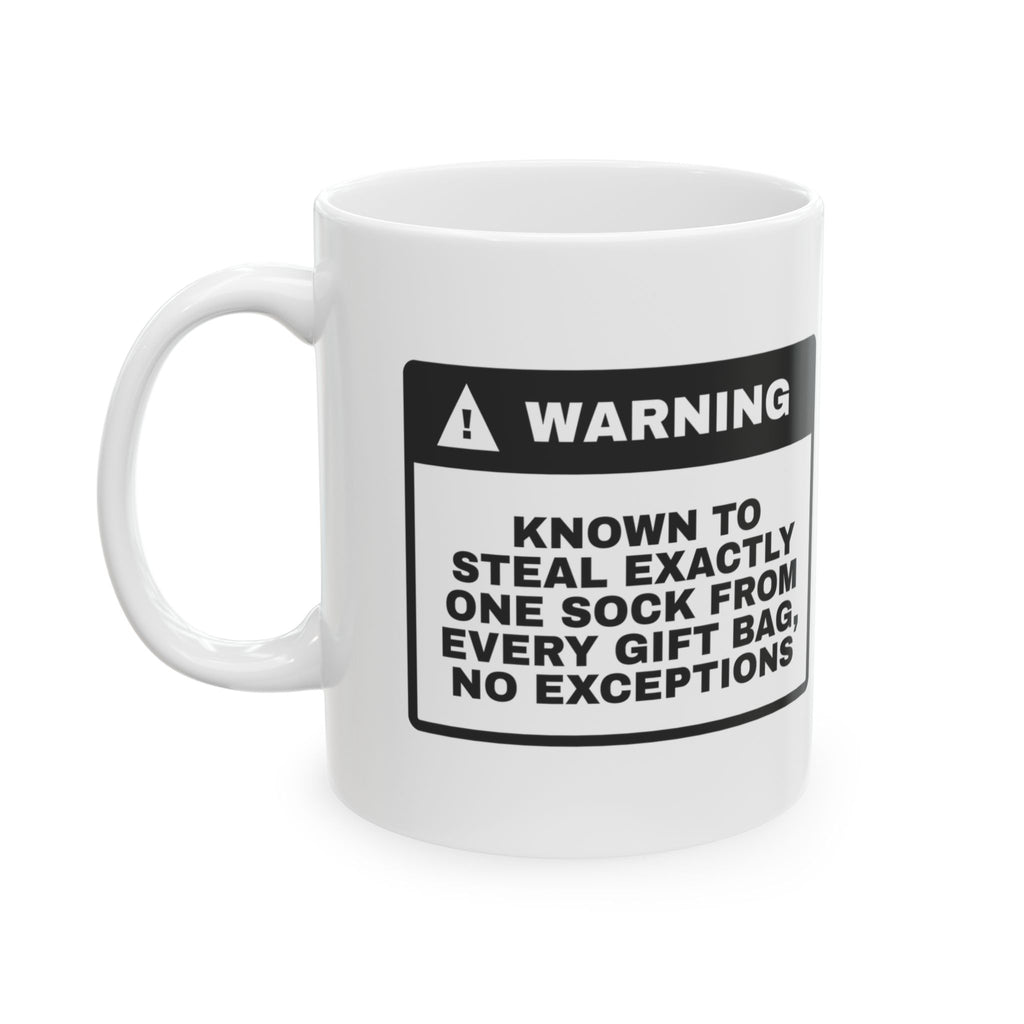 Funny Dog Valentine Coffee Mug Sock Thief Warning For Dog Owners