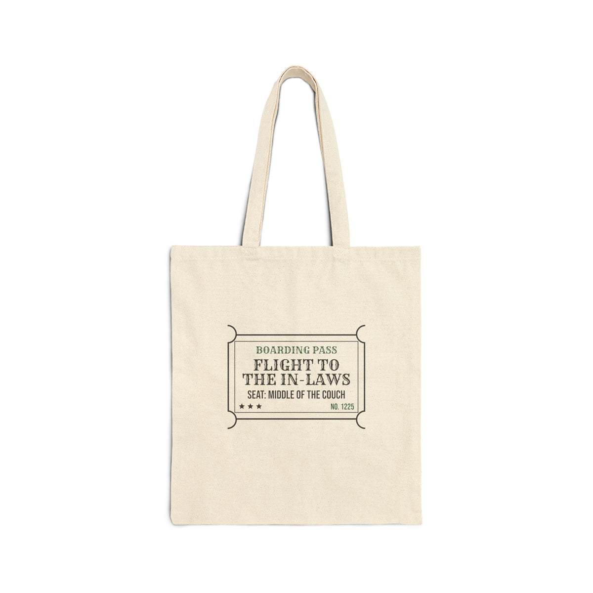 Funny Christmas Tote Bag Flight To The In-Laws Boarding Pass