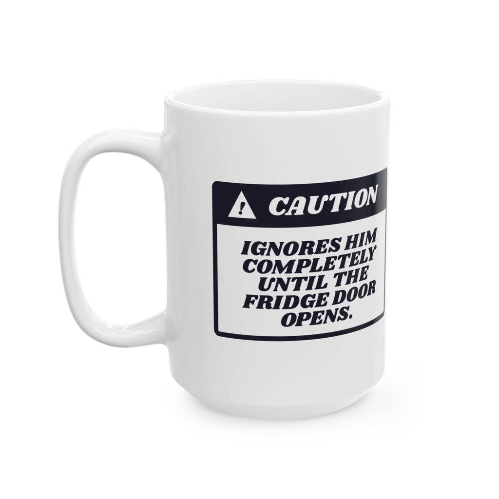 Funny Cat Dad Coffee Mug Caution Label For Cat Dads