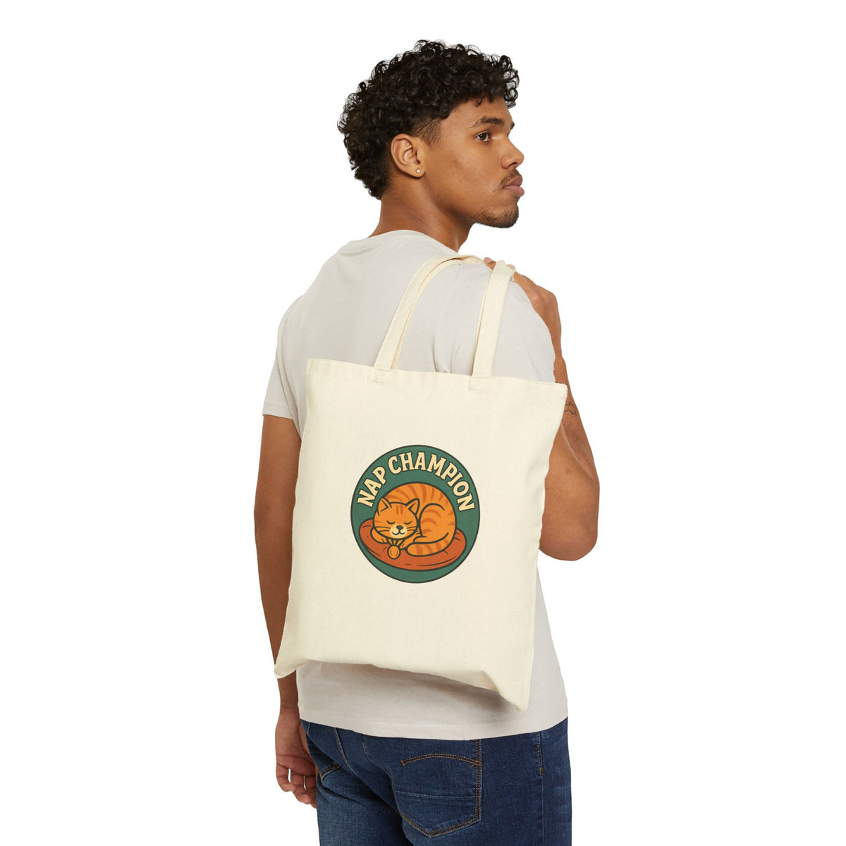Funny Nap Champion Lazy Cat Lover Tote Bag