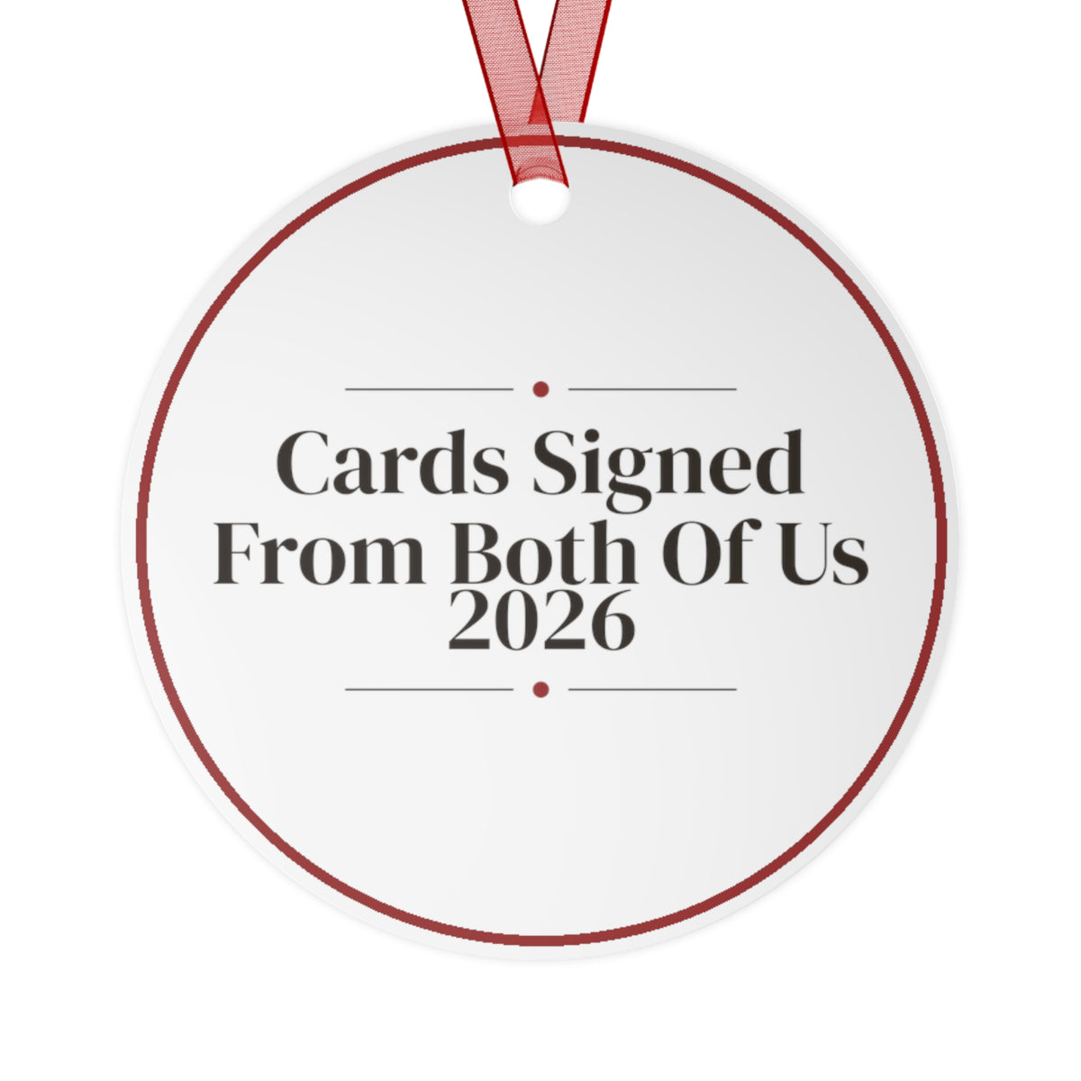 Christmas Ornament Cards Signed From Both Of Us 2026 For Newlyweds