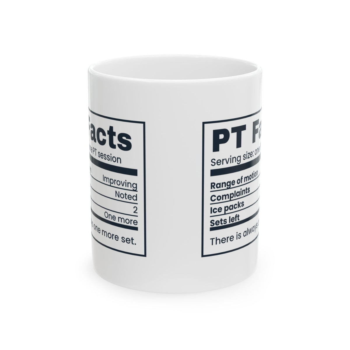 Funny Physical Therapist Mug PT Facts Nutrition Label