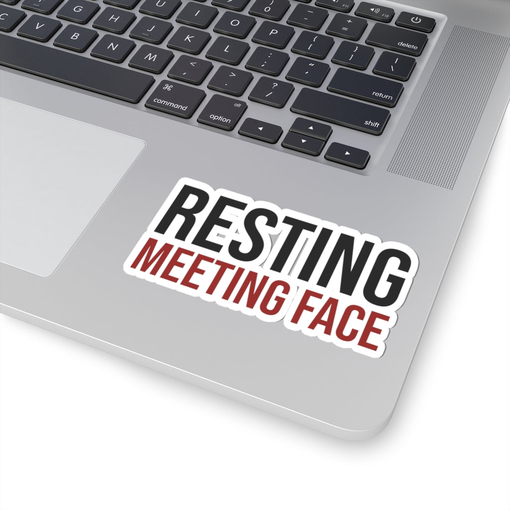 Resting Meeting Face Sticker, Funny Sarcasm