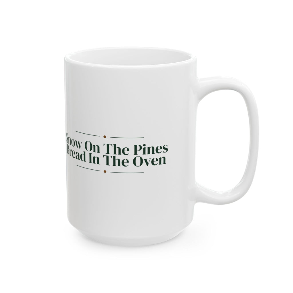 Cozy Christmas Coffee Mug Snow On The Pines Bread In The Oven