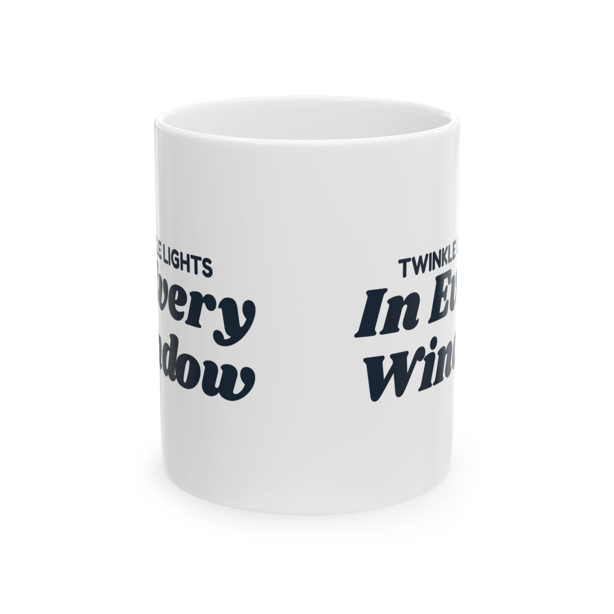 Cozy Christmas Coffee Mug Twinkle Lights In Every Window