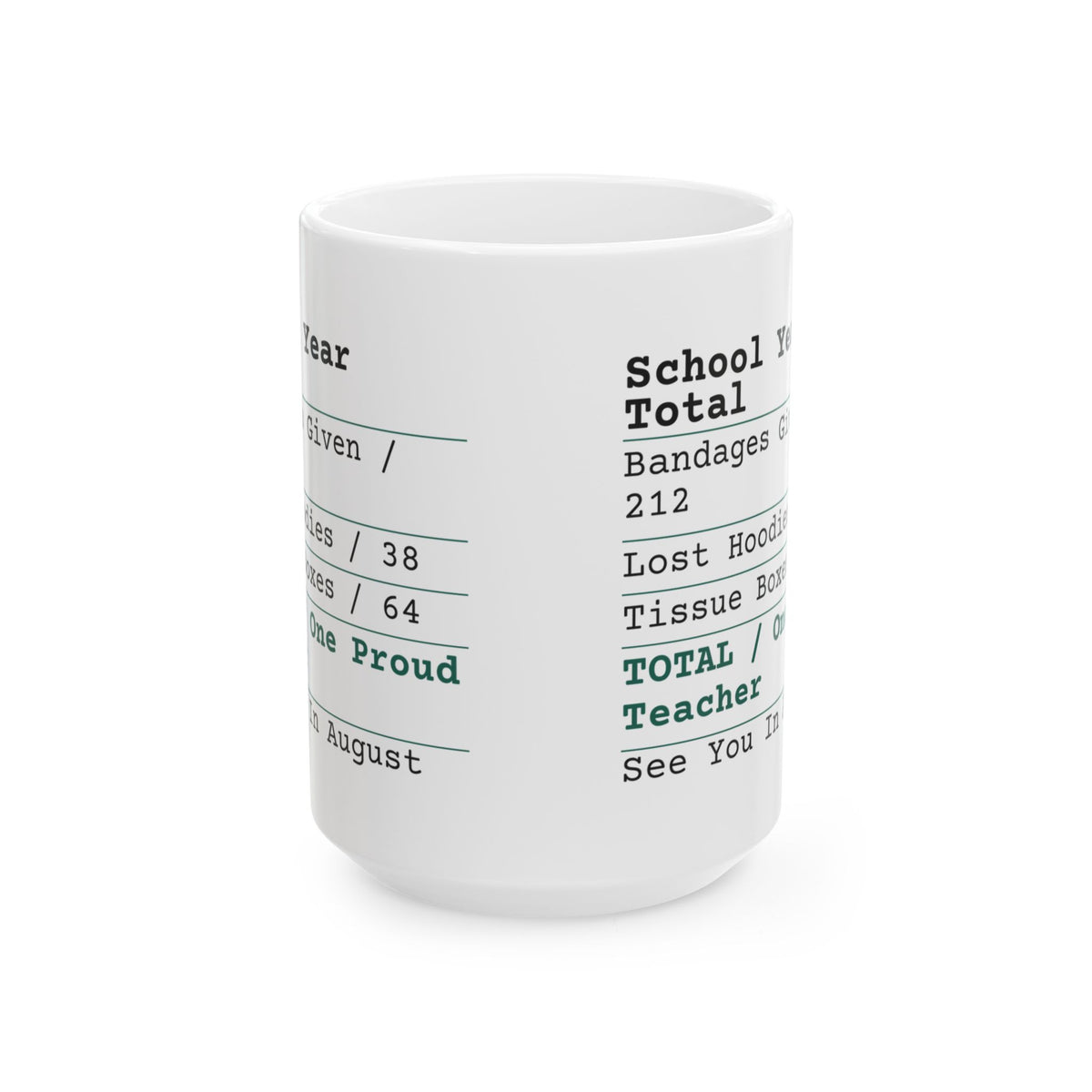 Funny Teacher Coffee Mug School Year Receipt One Proud Teacher