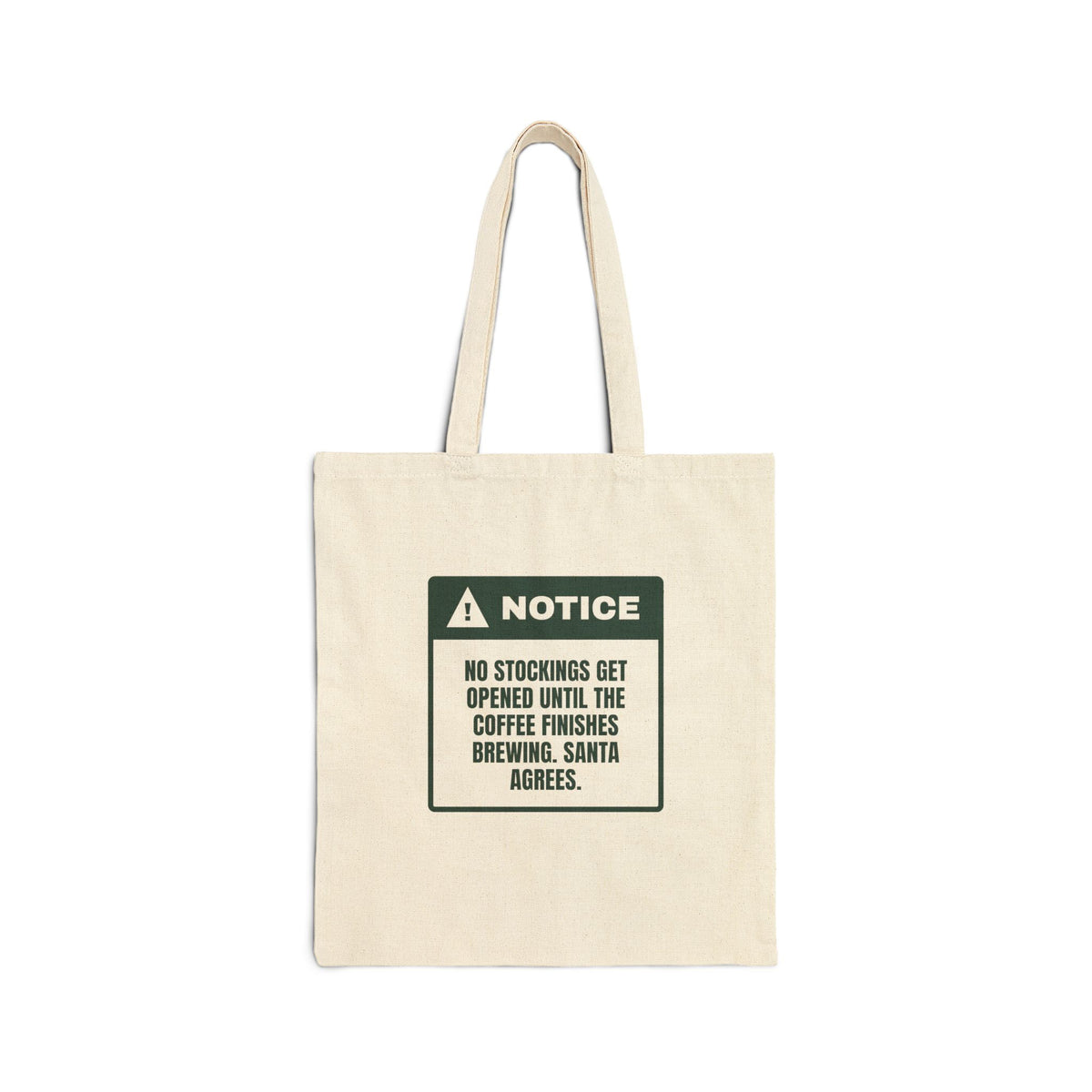 Funny Christmas Tote Bag Stockings Wait Until The Coffee Brews