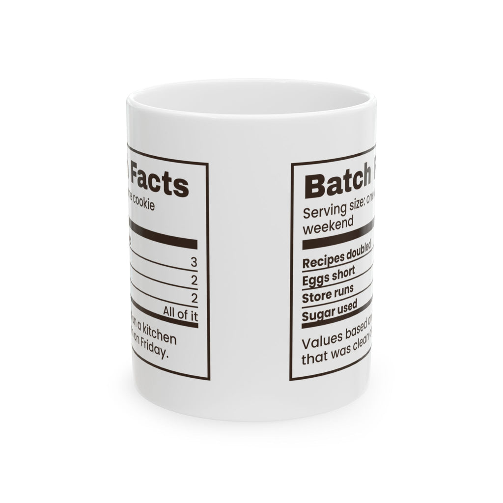 Funny Christmas Cookie Baking Coffee Mug Batch Facts Nutrition Label