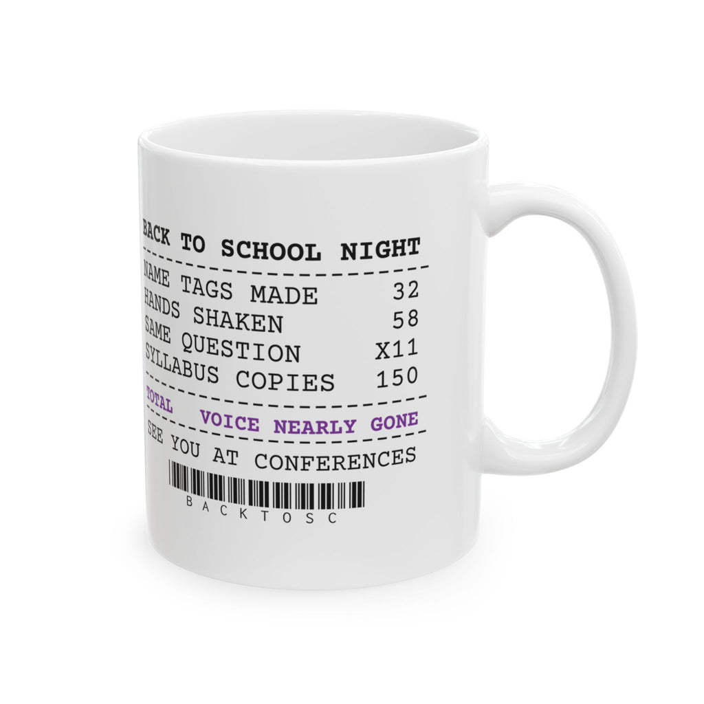 Funny Teacher Coffee Mug Back To School Night Receipt For Teachers