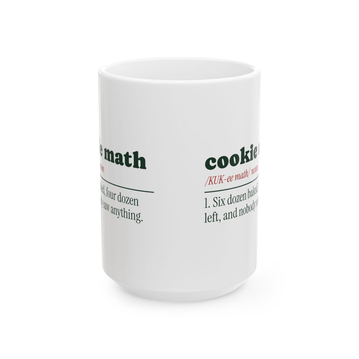 Funny Christmas Baking Coffee Mug Cookie Math Definition For Bakers