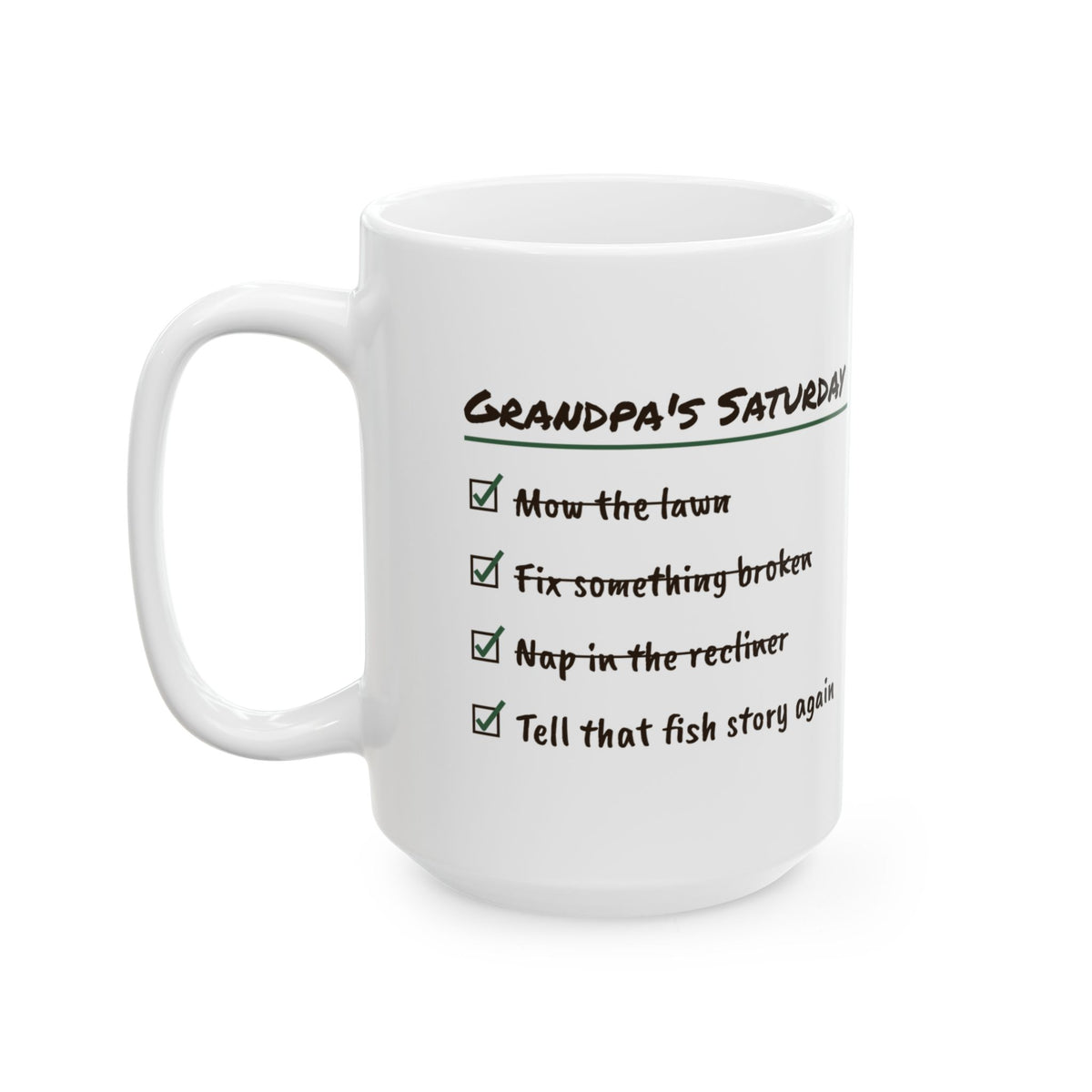 Funny Grandpa Checklist Coffee Mug Saturday Routine For Grandpa