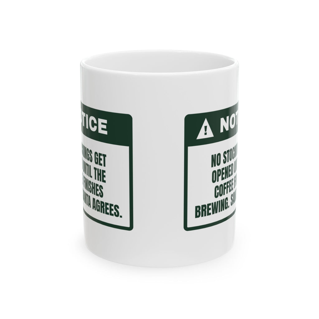 Funny Christmas Coffee Mug Stockings Wait Until The Coffee Brews