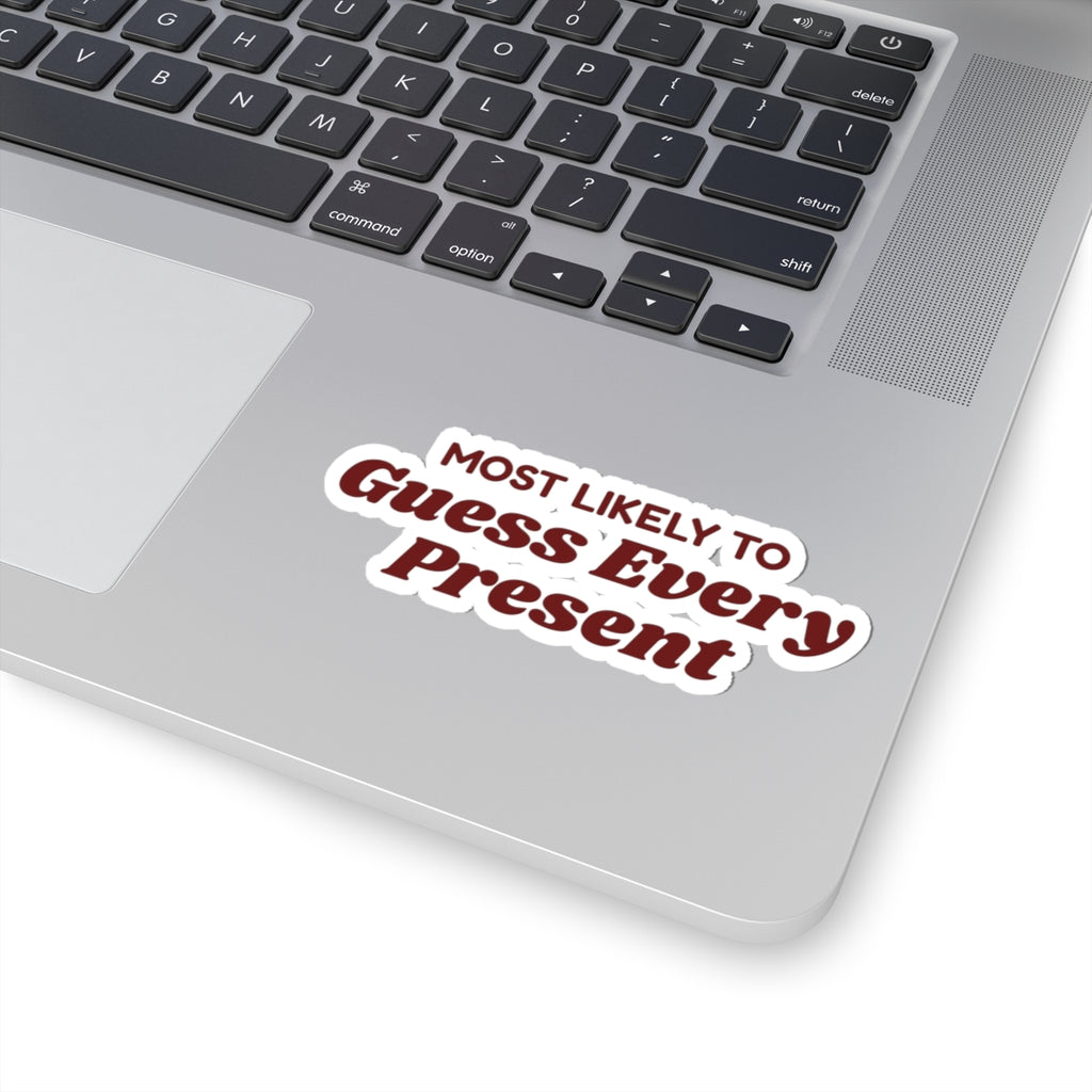 Funny Christmas Family Sticker Most Likely To Guess Every Present