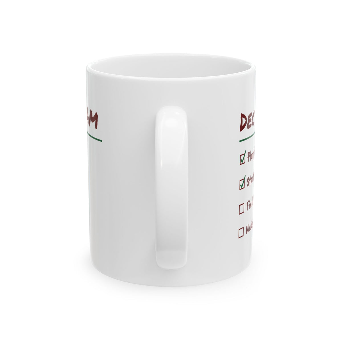 Funny Christmas Coffee Mug Plug In The Tree Start The Pot Checklist