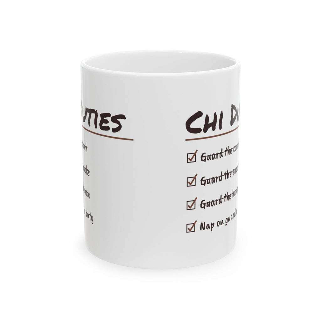 Funny Chihuahua Coffee Mug Guard The Snacks Nap On Guard Duty