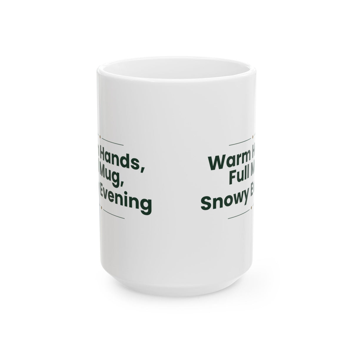 Christmas Hot Cocoa Coffee Mug Warm Hands Full Mug Snowy Evening