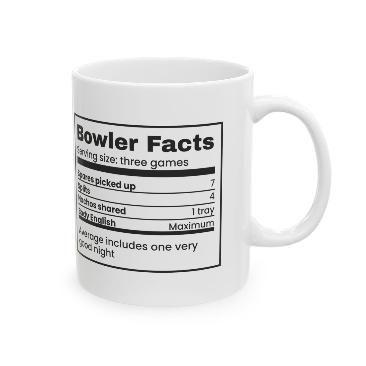 Funny Bowler Mug Bowler Facts Nutrition Label For League Night